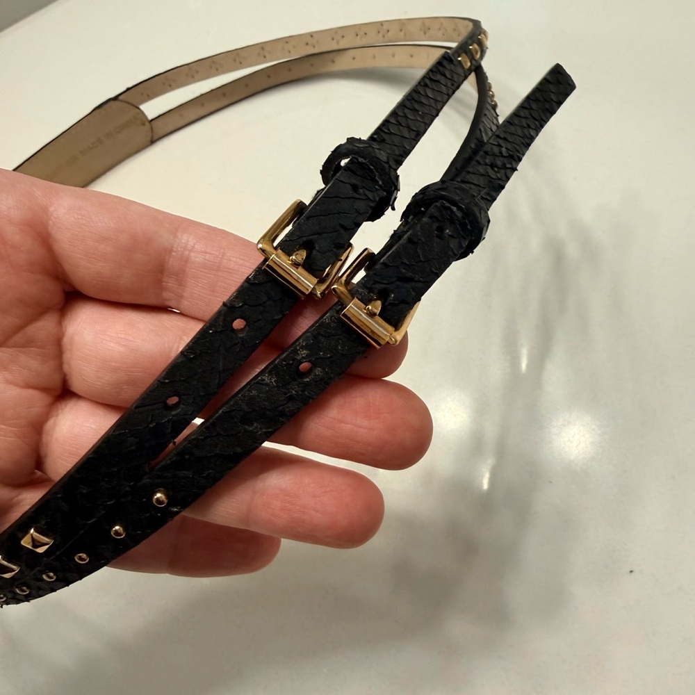 Tre Vero Black Double Leather Belt